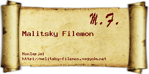 Malitsky Filemon névjegykártya